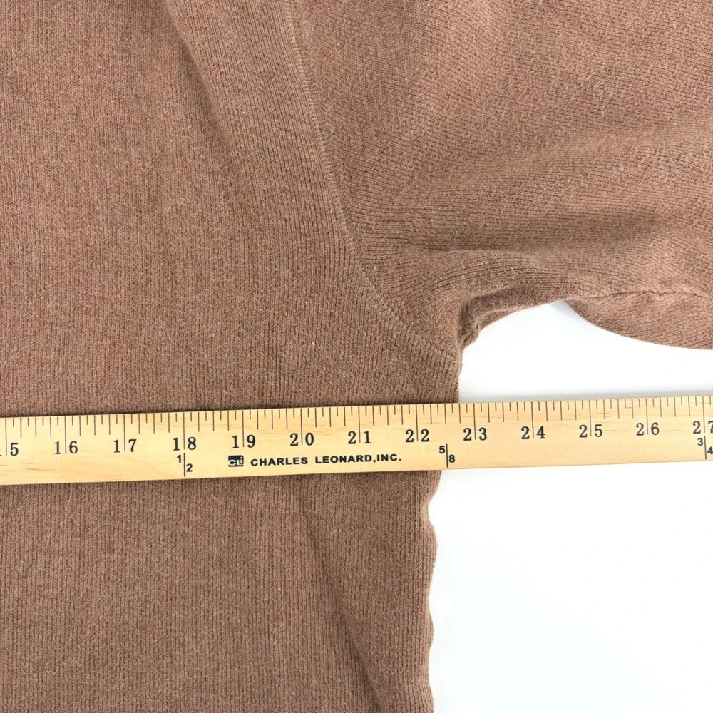 VTG LL Bean Sweater Mens Medium Brown 100% Cotton Quarter Zip Pullover Shirt